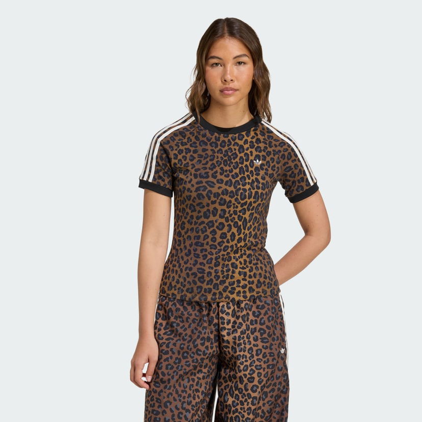 Majica adidas Performance Leopard Cali T-Shirt Rjava | JW7304