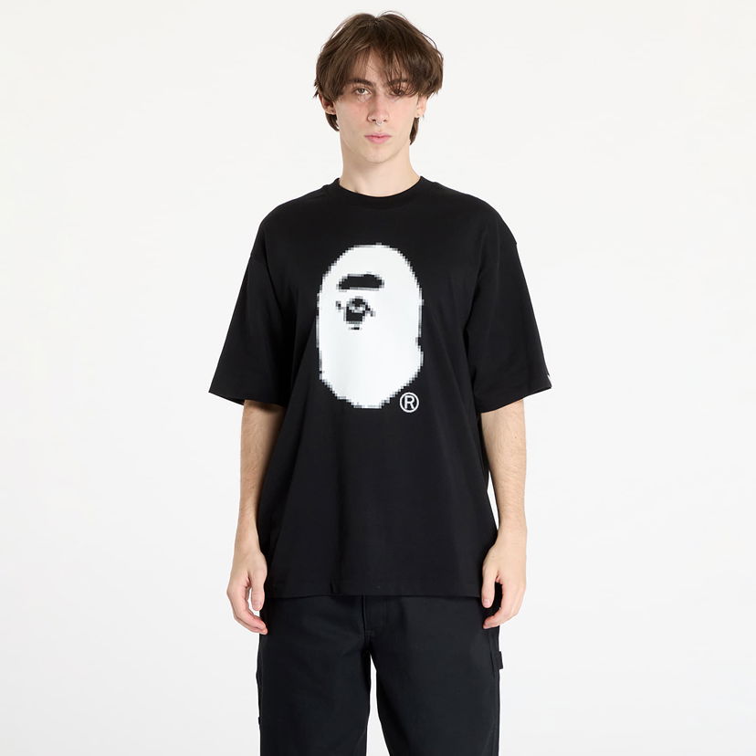 Majica BAPE Pixel Ape Head Relaxed Fit Tee Black Črna | 001TEK801348M BLK