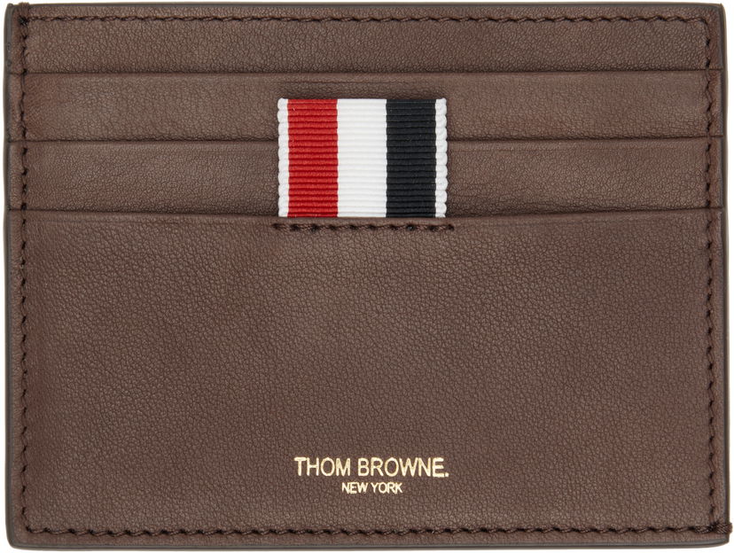 Denarnica Thom Browne Thom Browne Soft Calf Leather Double Card Holder Rjava | MAW031A-L0117