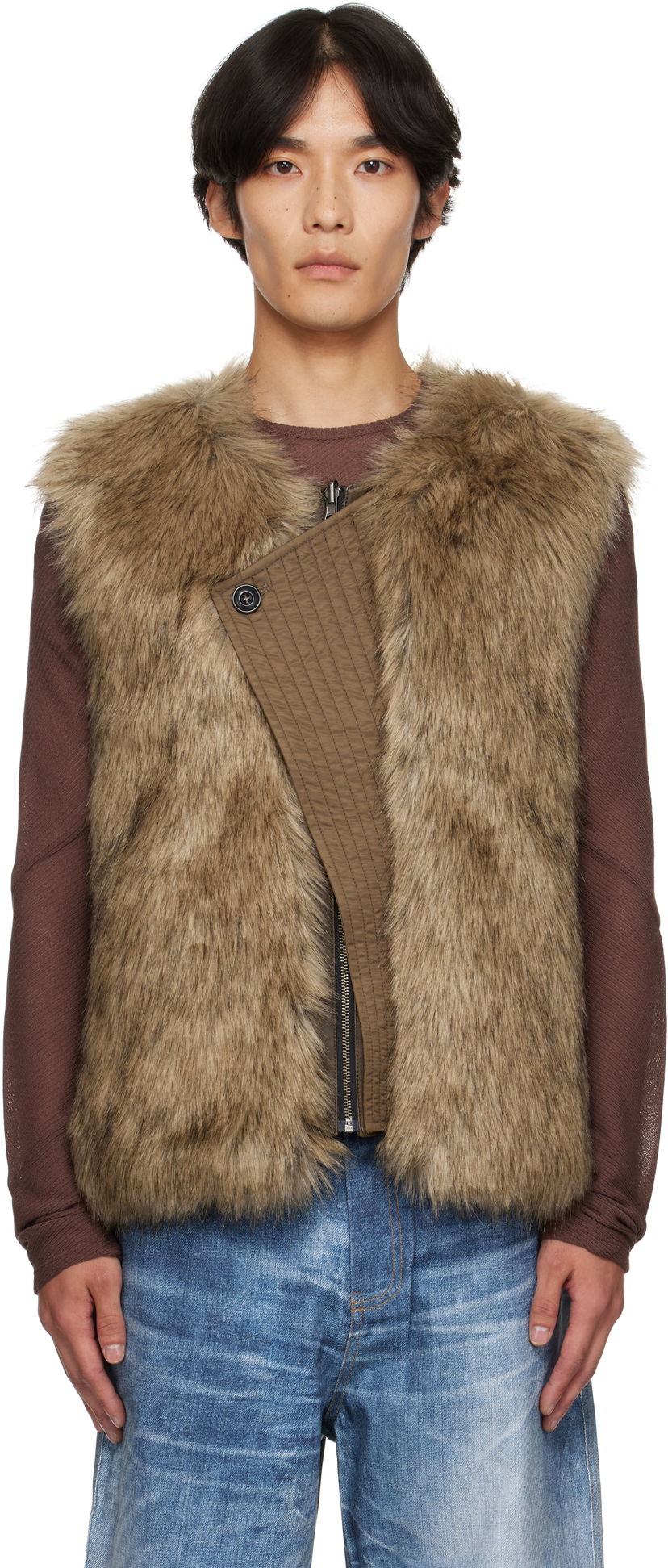 Telovnik Andersson Bell Andersson Bell Reversible Faux-Leather & Faux-Fur Vest Rjava | awa722u