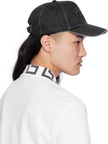 Kapa Versace Versace Embossed Denim Baseball Cap Črna | 1010746_1A13769, 2