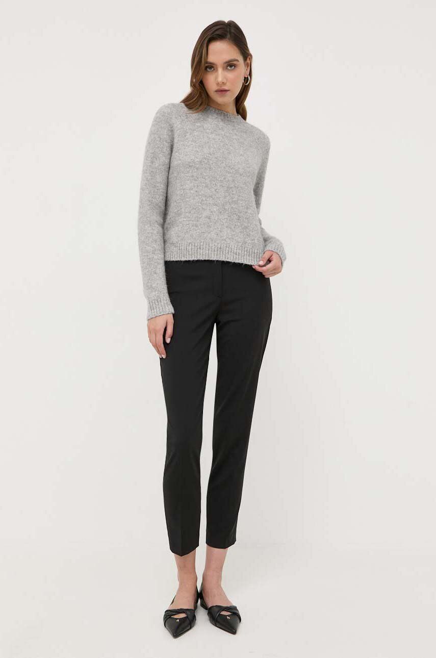 Hlače BOSS Cropped Regular-fit Trousers in Responsible Wool Črna | 50490051, 0