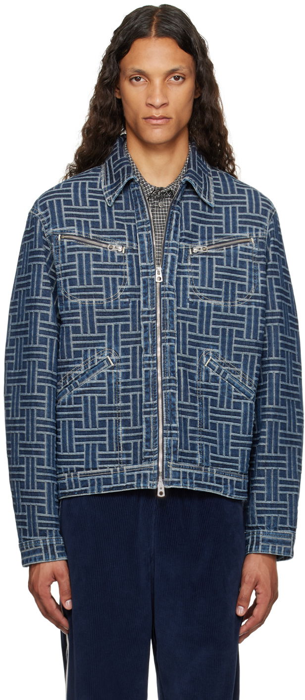 Jakna KENZO Blue Paris ' Weave' Denim Jacket Modra | FE65DV3106J2