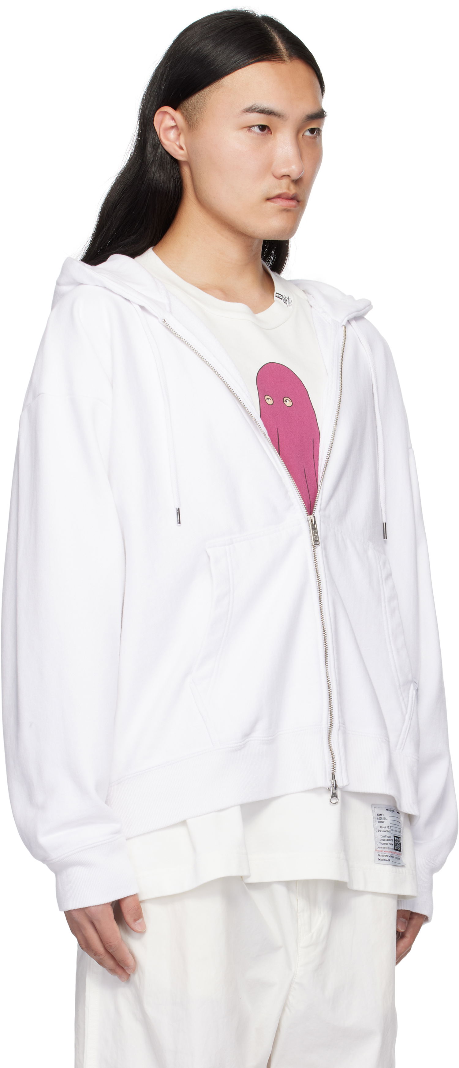 Pulover Maison MIHARA YASUHIRO Zip Parka Hoodie Bela | I13PK521, 1