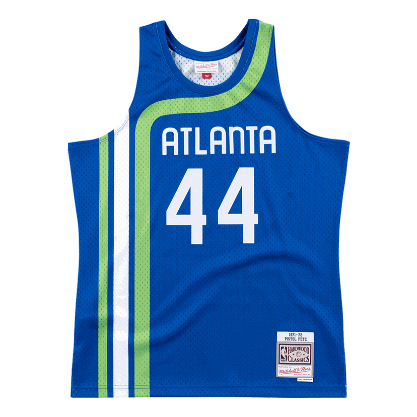 Majica brez rokavov Mitchell & Ness Atlanta Hawks 1971-72 Swingman Jersey Pete Maravich 44 Modra | SMJYCP18193-AHAROYA71PMA