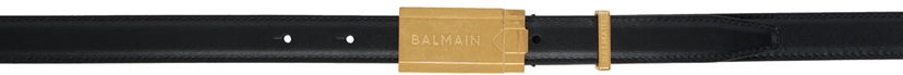 Pasovi Balmain Balmain Calfskin Plaque Belt Črna | DM0WJ041LSLX
