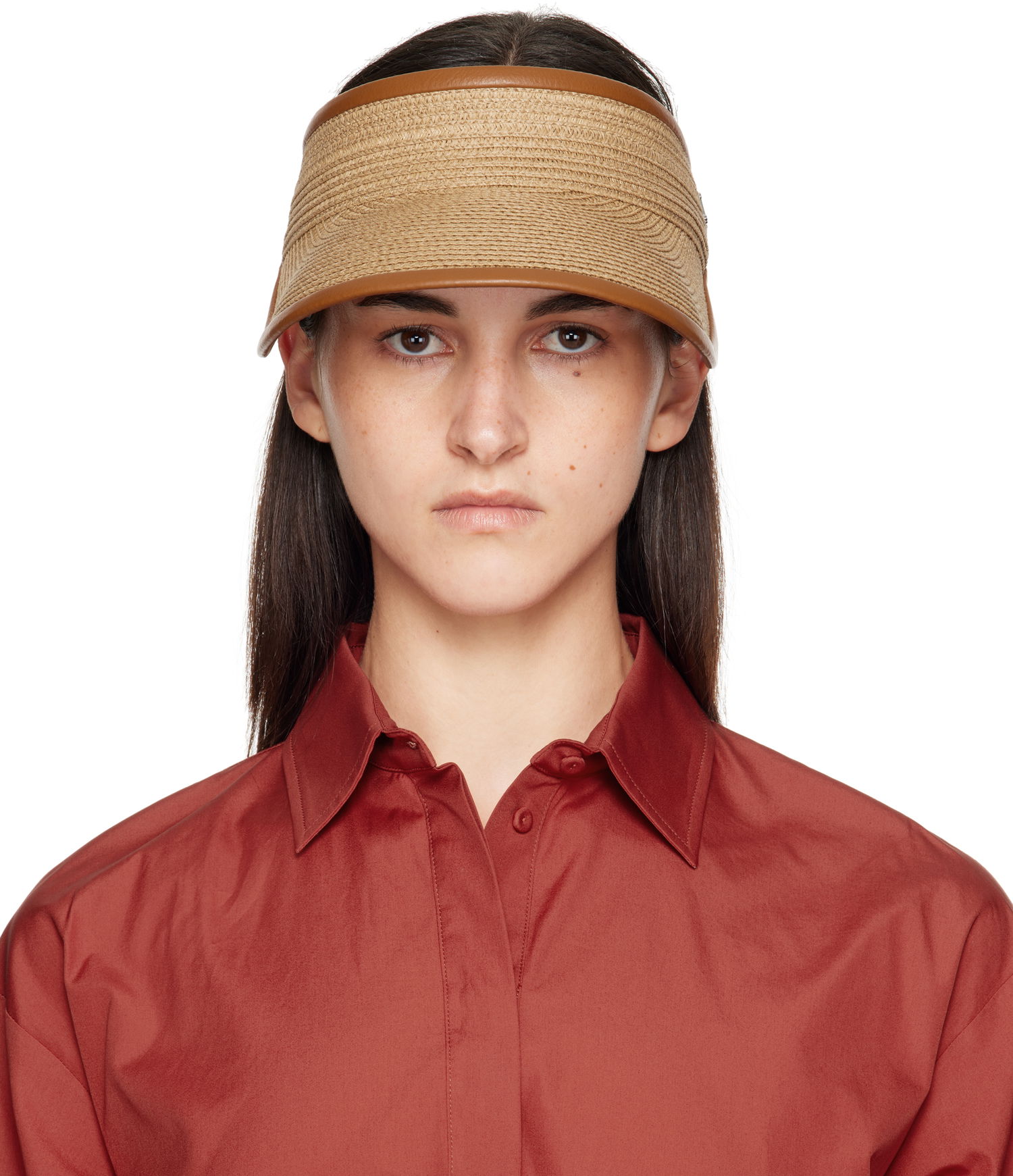 Klobuk Max Mara Max Mara Mogador Woven Sun Visor Rjava | 2514571012600, 0