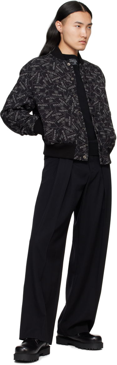 Bomber jakna Balmain Balmain Printed Label Bomber Jacket Črna | EH1TF955VH56, 3