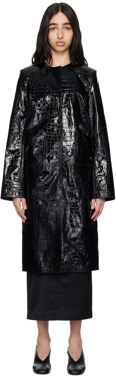 Plašči TOTEME TOTEME Croco-Embossed Leather Coat Črna | 252-WRO0219-LE0129, 0