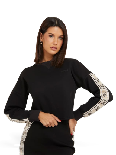Pulover GUESS Logo Bands Črna | V3BQ16KB3P2