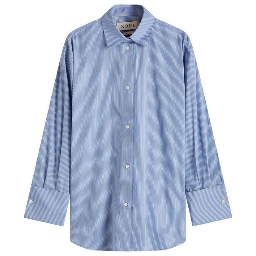 Srajce Róhe Oversized Stripe Shirt Modra | 414-19-099
