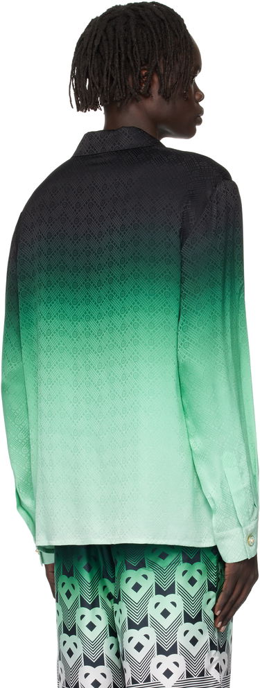 Srajce Casablanca Casablanca Ping Pong Silk Long Sleeve Shirt Zelena | U-MPF25-SH-006-03, 2