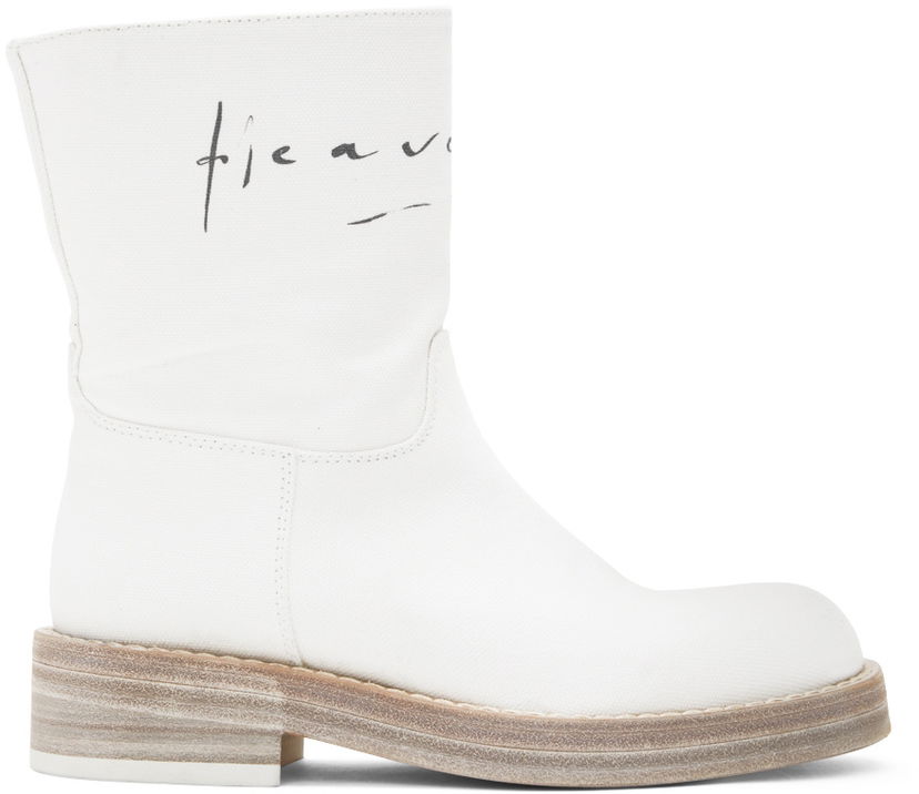 Oblačila Ann Demeulemeester Ann Demeulemeester Billie Canvas Boots Bela | 2201-W-R11-195-001