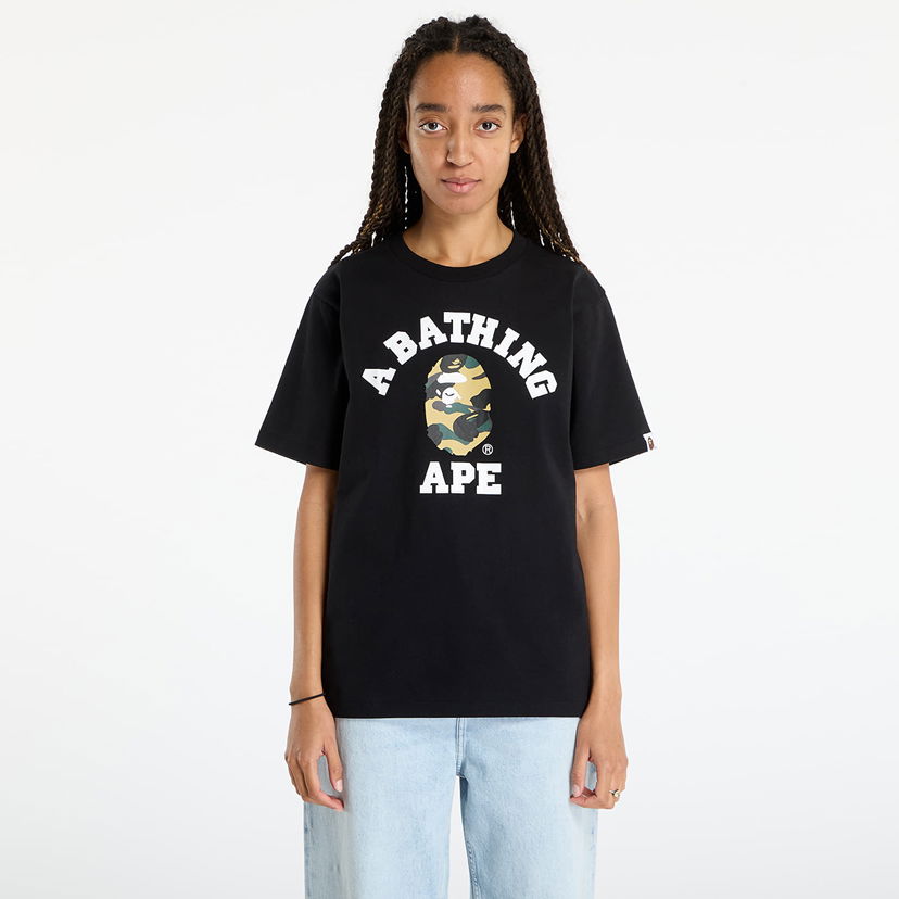 Majica BAPE 1St Camo College T-Shirt Črna | 001TEL801011MBKD