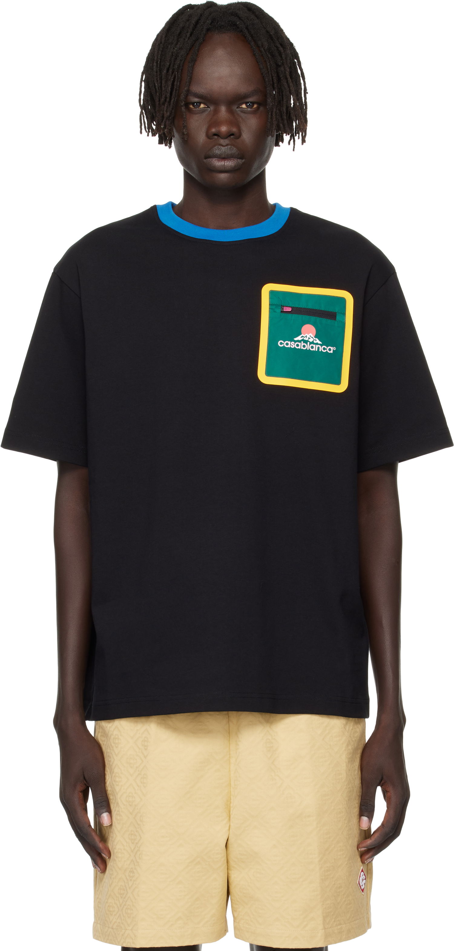 Majica Casablanca Casablanca Montagne Pocket Tee Črna | MPF25-JTS-043-01, 0