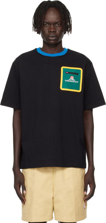 Majica Casablanca Casablanca Montagne Pocket Tee Črna | MPF25-JTS-043-01, 0