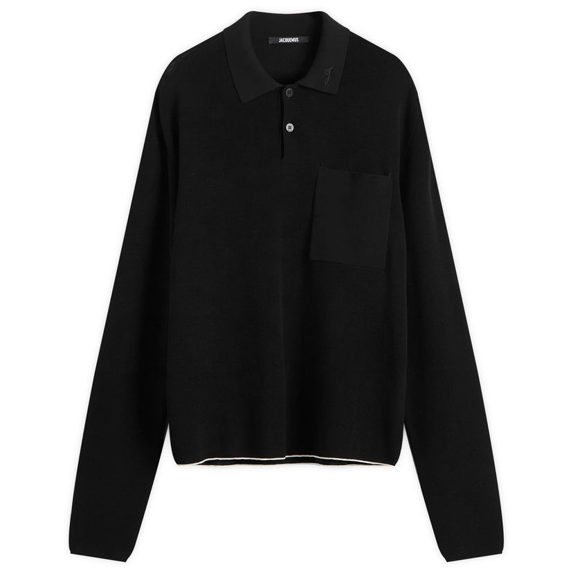 Polo majica Jacquemus Knitted Polo Shirt Črna | 25HPOM00603AK00274-990