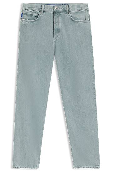 Kavbojke BOSS Baggy Fit Rigid Denim Jeans Siva | 50541663