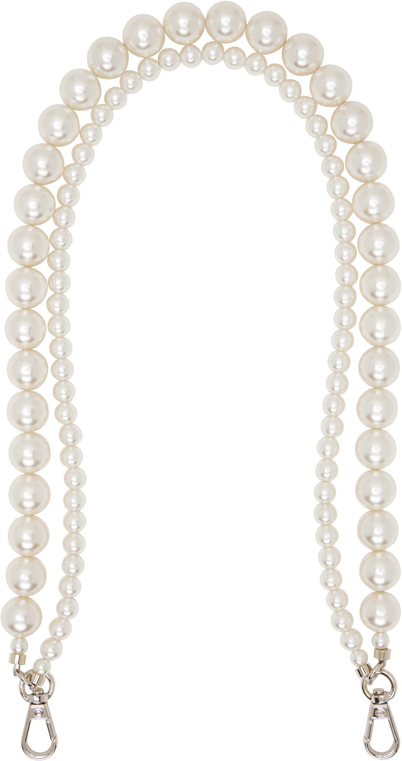 Ogrlica Simone Rocha Simone Rocha Faux-Pearl Bag Strap Bela | STRAP2 0904