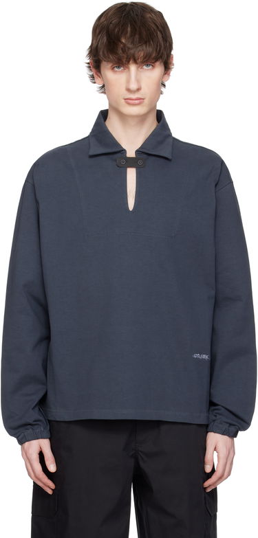 Pleteni pulover GR10K GR10K Jersey Midlayer Polo Modra | BG824120EH, 0