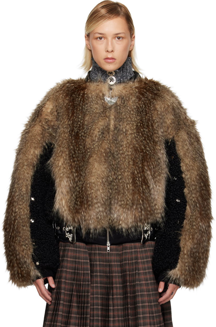 Bomber jakna Chopova Lowena French Kiss Faux-Fur Bomber Jacket Rjava | 5320
