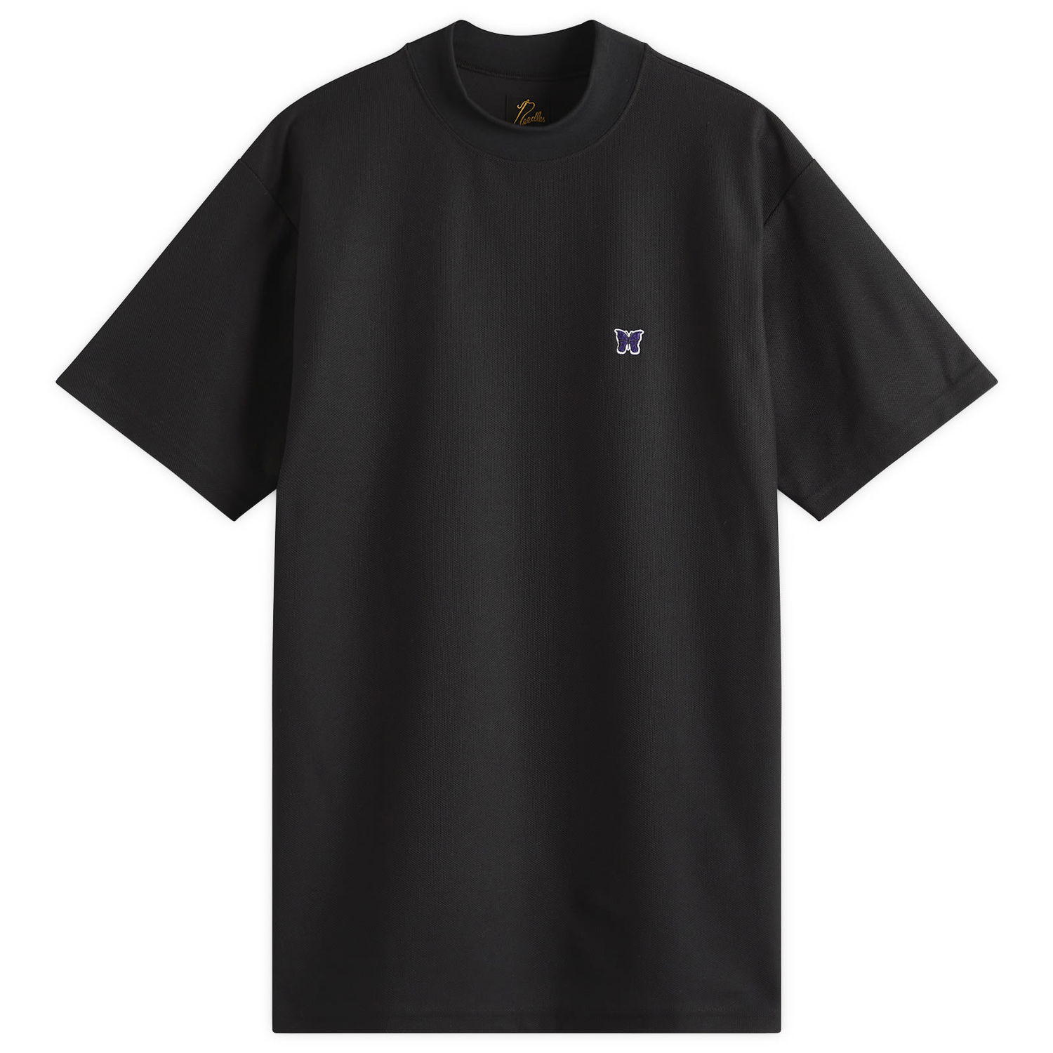Majica Needles Needles Mock Neck T-Shirt, Size Medium Črna | QV353-C, 0