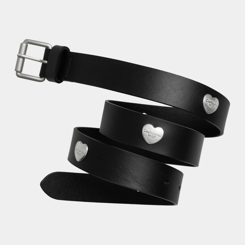Pasovi Carhartt WIP Tylor Leather Belt with Metal Heart Logo Črna | I035381_9
