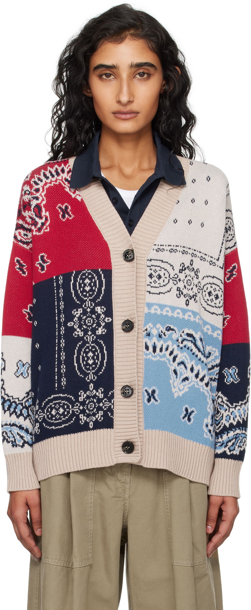 Pleteni pulover Max Mara Weekend Max Mara Baobab Patchwork Cardigan Večbarvna | 2525346051600