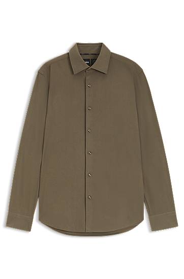 Srajce BOSS Regular-fit shirt in baby corduroy Zelena | 50550679