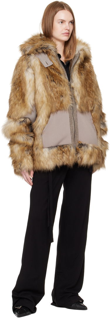 Jakna Ottolinger Ottolinger Oversized Furry Multiline Jacket Rjava | 109-701709-01, 3