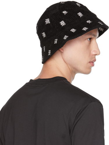 Klobuk R13 R13 Corduroy Allover Logo Bucket Hat Črna | R13WA026-R153B, 2