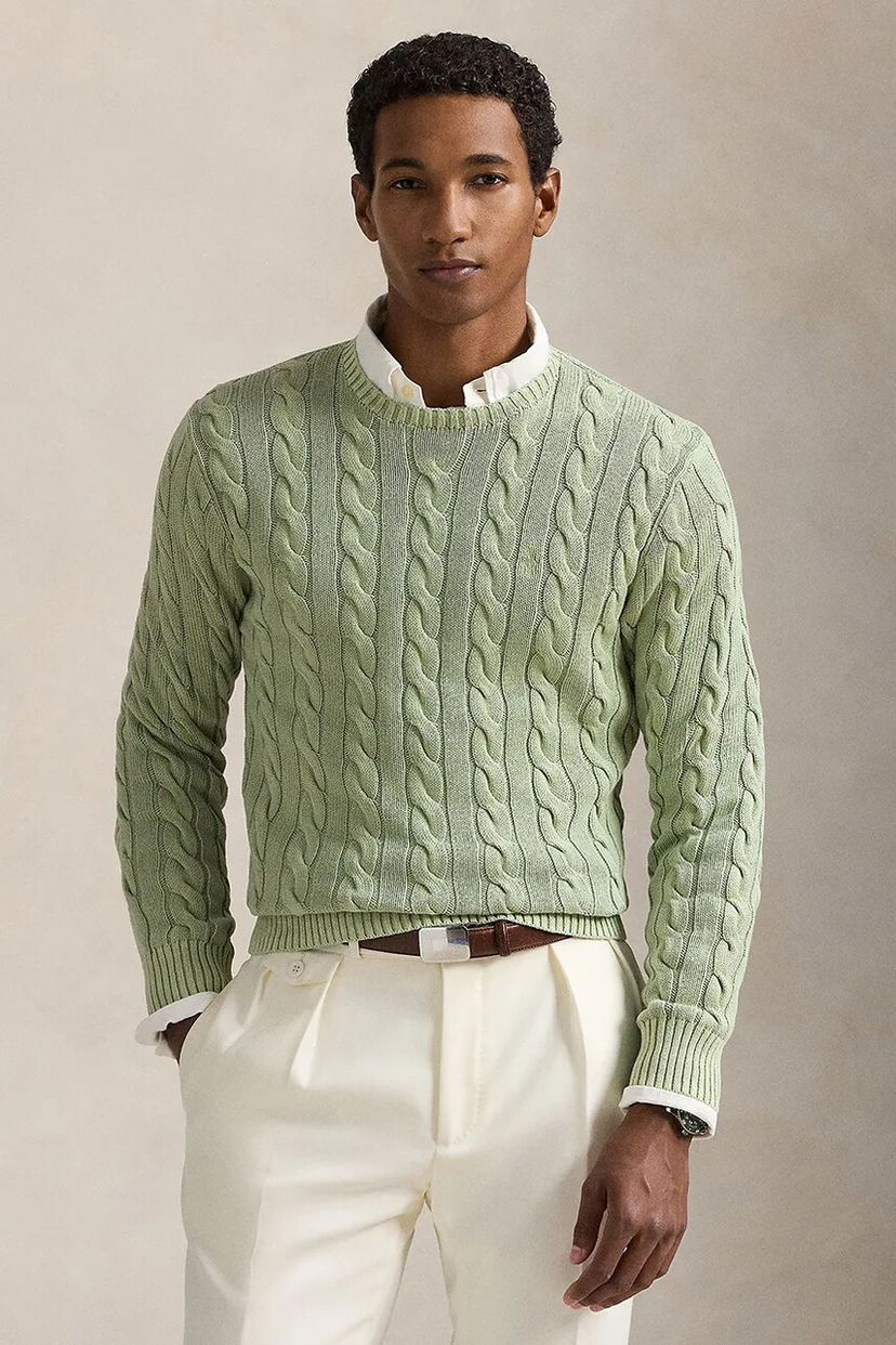 Pleteni pulover Polo by Ralph Lauren Polo Ralph Lauren Cable Knit Pullover Sweater Zelena | 710965867
