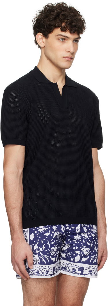 Polo majica Orlebar Brown Orlebar Brown Roddy Open Knit Polo Črna | 277989, 1