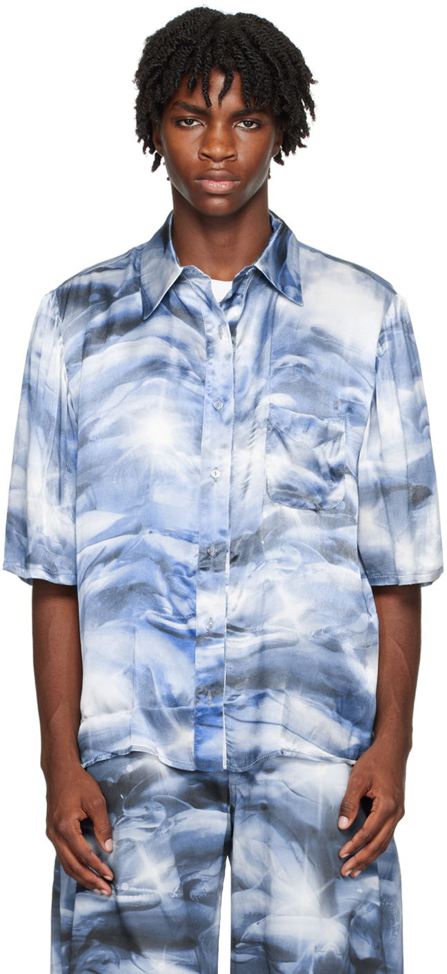 Srajce Collina Strada Collina Strada Dolphin Print Sunny Shirt Modra | XX3940