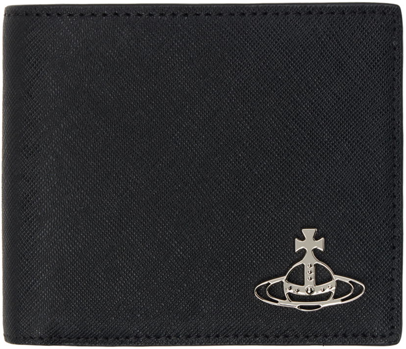 Denarnica Vivienne Westwood Black Billfold Saffiano Wallet Črna | 5115002PM-L001N-