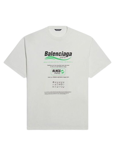 Majica Balenciaga Dry Cleaning Boxy Logo Tee Bela | 651795TKVF89085