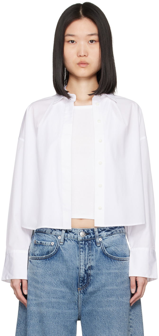 Srajce rag & bone Rag & Bone Martha Cropped Shirt Bela | WAW24PA0024602