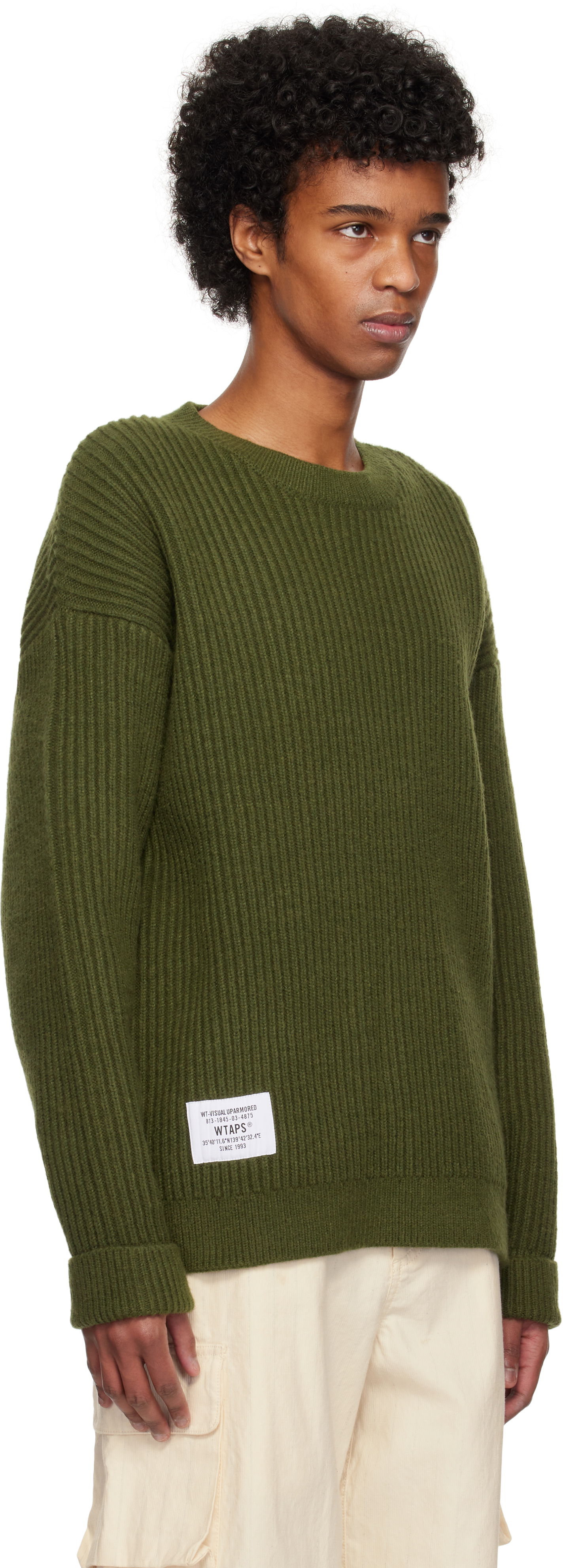 Pleteni pulover WTAPS WTAPS Deck Knit Sweater Zelena | 242MADT-KNM06, 1