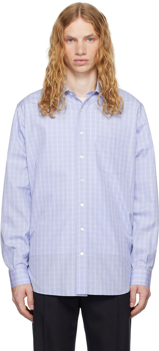 Srajce The Row The Row Cardiff Checked Shirt Modra | 697-W3193