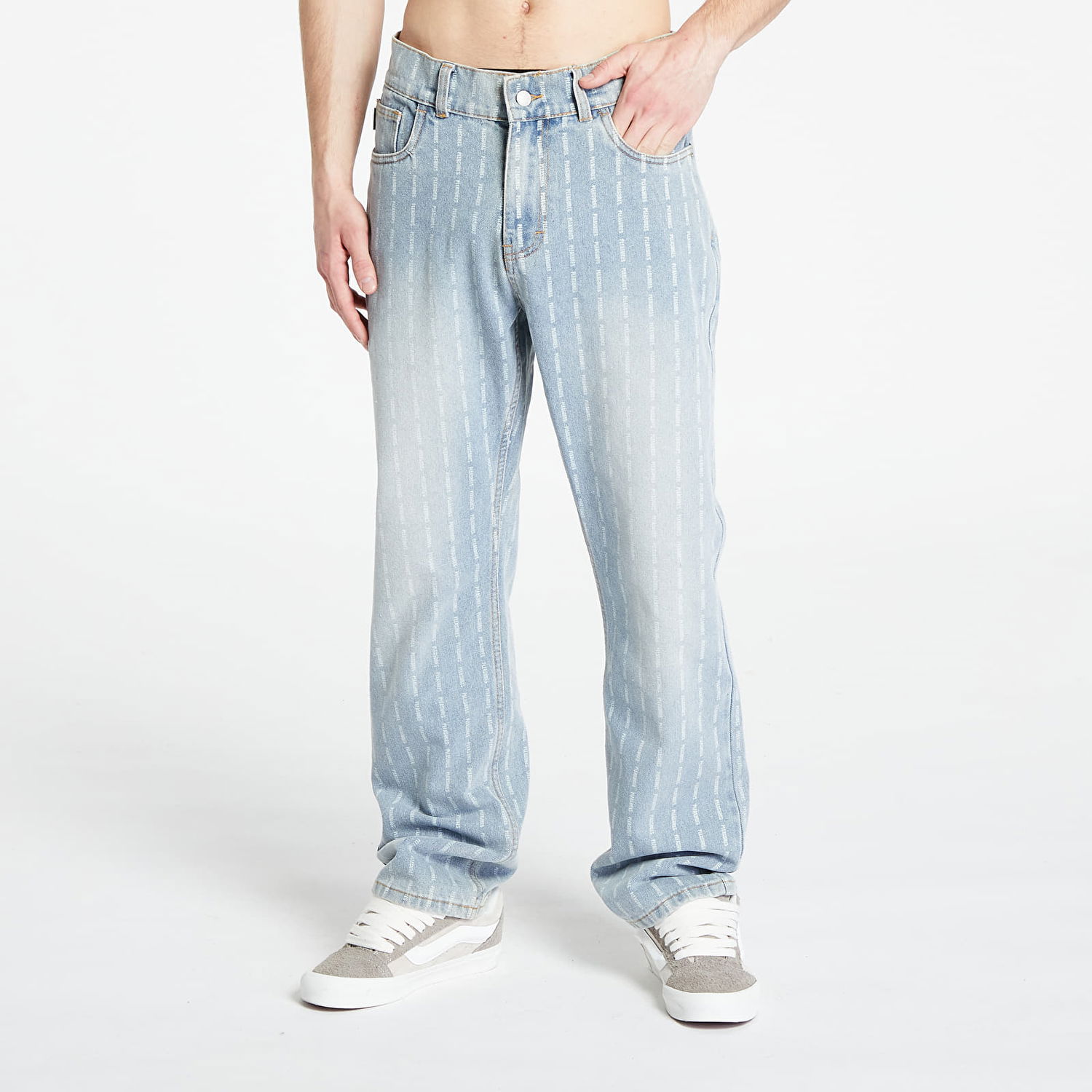 Kavbojke Pleasures Impact Pinstripe Denim Jeans Turkizna | P23W005 BLUE, 0