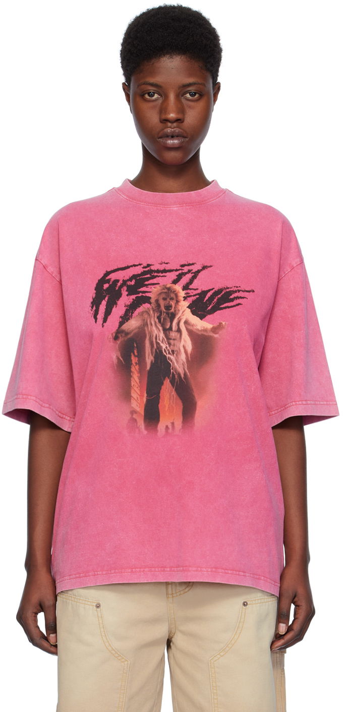 Majica We11done We11done Vintage Horror Graphic T-Shirt Roza | WD-TT0-24-723-U-PK