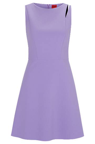 Obleke BOSS Mini Dress with Cut-Out Shoulder Lila | 50516756