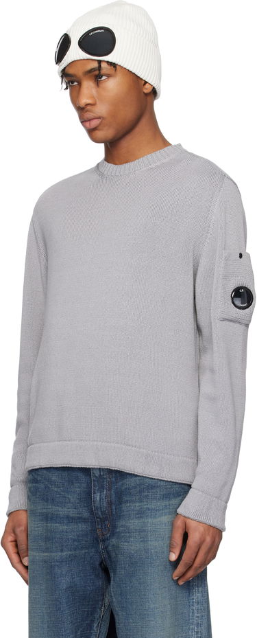 Pleteni pulover C.P. Company C.P. Company Crewneck Lens Knit Sweater Siva | 18CMKN077A-110058A, 3