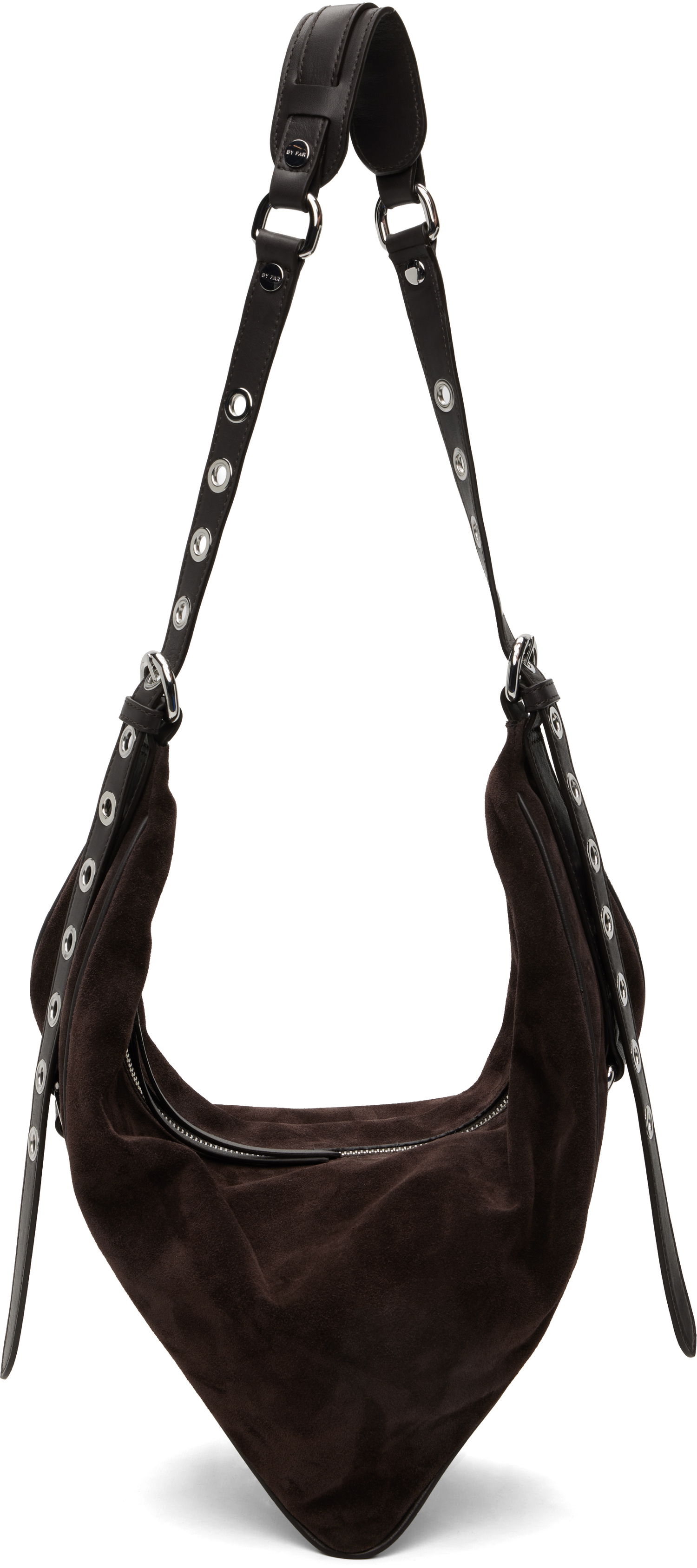 Torba za čez ramo BY FAR BY FAR Trayana Suede & Nappa Leather Shoulder Bag Rjava | MWBSB063MM050BR054PL, 0