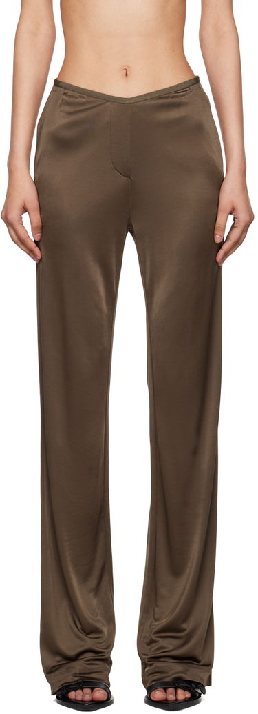 Hlače Helmut Lang Helmut Lang Car Satin Trousers Rjava | O02HW205, 0