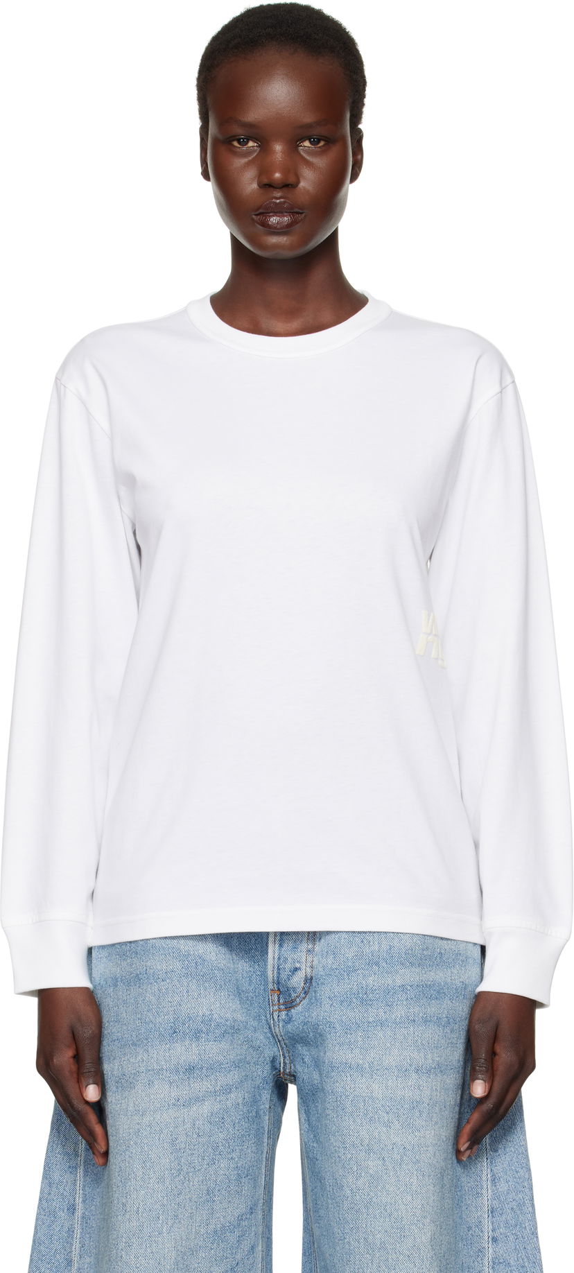 Majica Alexander Wang Long Sleeve Puff Logo T-Shirt Bela | 4CC3241519