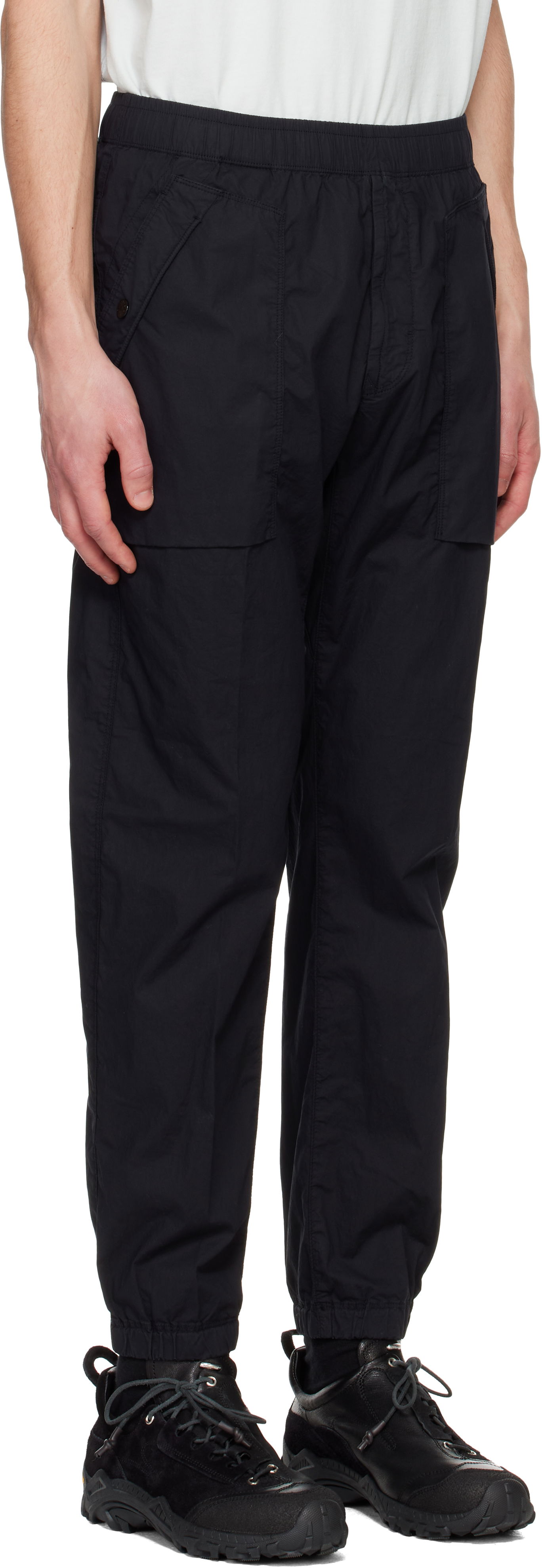 Cargo hlače Stone Island Stone Island Stretch Cotton Tela Paracadute Sweatpants Črna | K1S15 3100017 S0003, 1