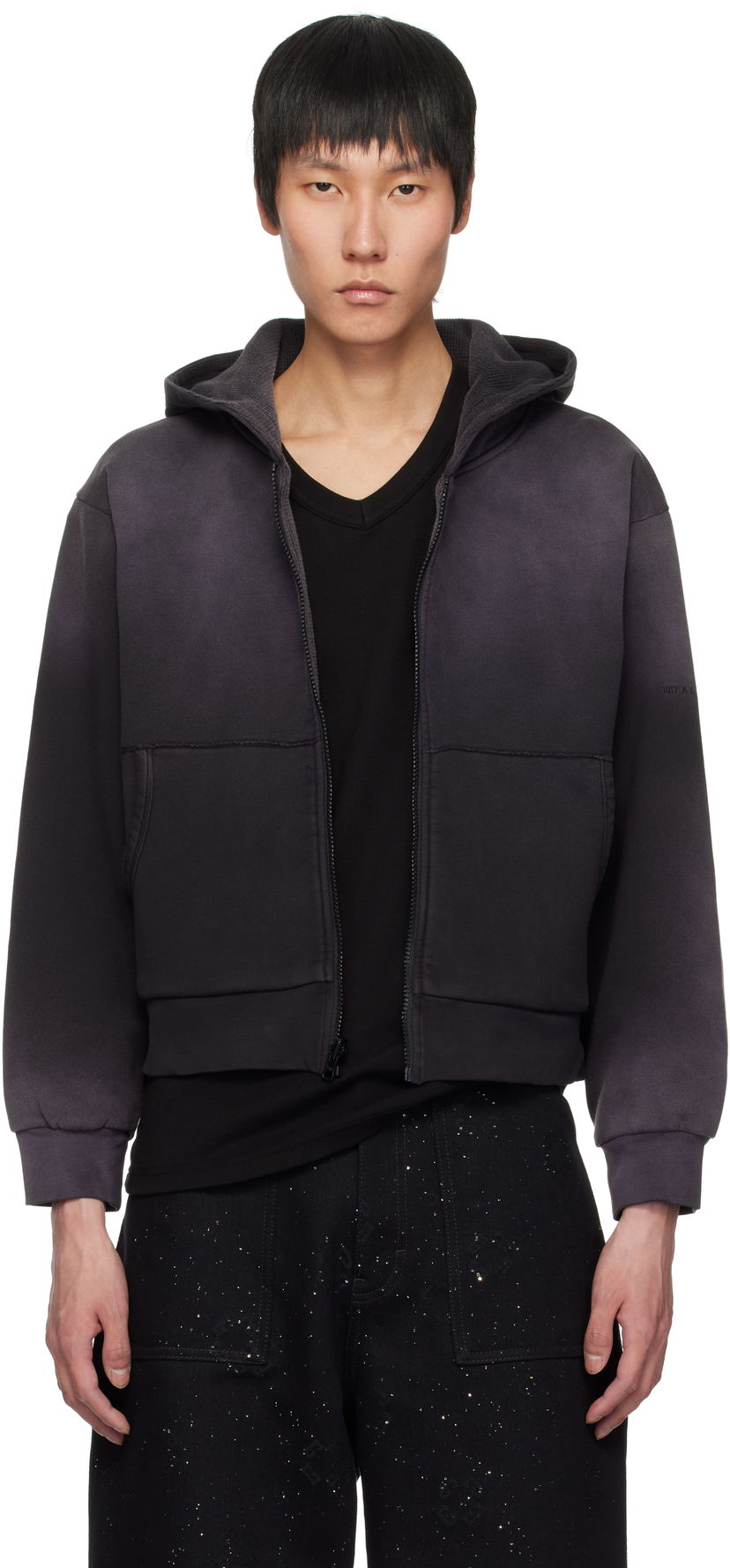 Pulover 1017 ALYX 9SM Alyx Garment Dyed Reversible Zip Up Hoodie Črna | AAMSW0241FA01
