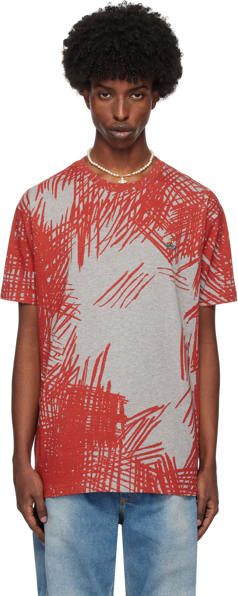 Majica Vivienne Westwood Scratch Classic T-shirt Siva | 3G01002L-J001M-