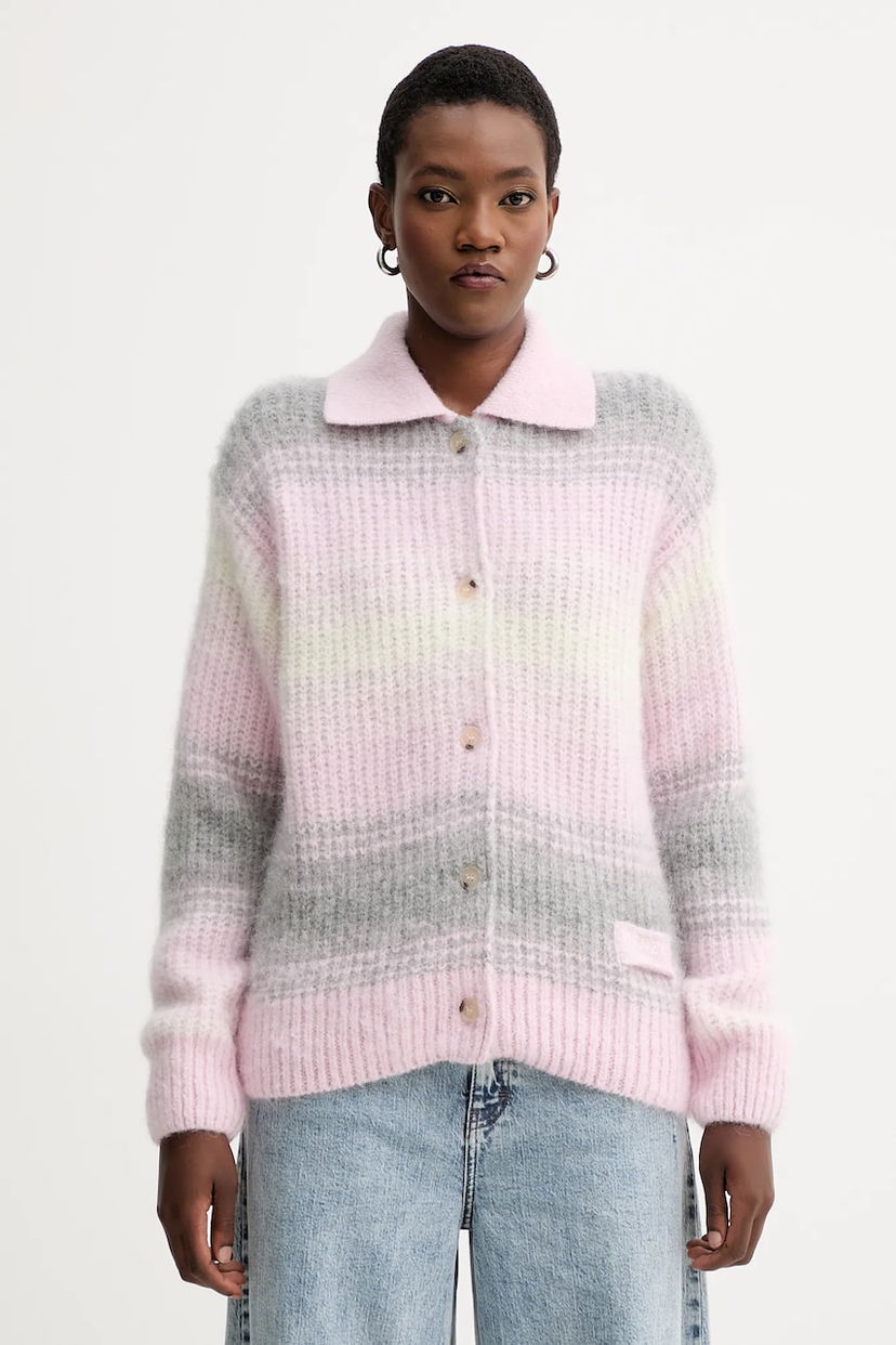 Pleteni pulover KENZO Kenzo Striped Knit Cardigan Roza | FF62CA7043CG